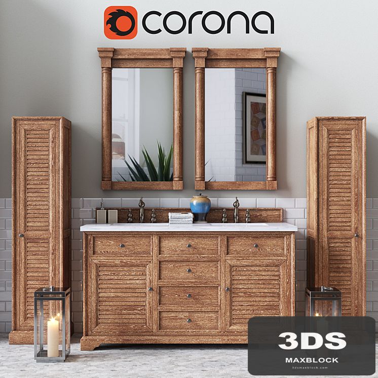 60 "Savannah Driftwood Double Sink Bathroom Vanity