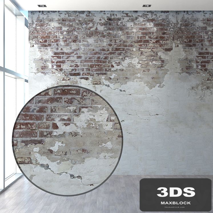 Aged wall with masonry