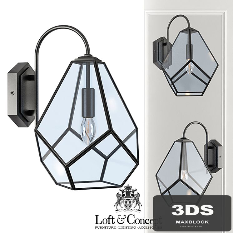 Sconce Geometry Glass Light Bra Transparent