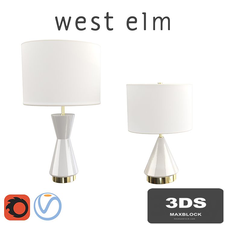 West Elm Metalized Glass Table Lamp Pearl