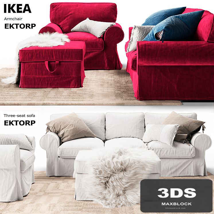 Three-seat sofa EKTORP Ikea / Triple sofa EKTORP Ikea