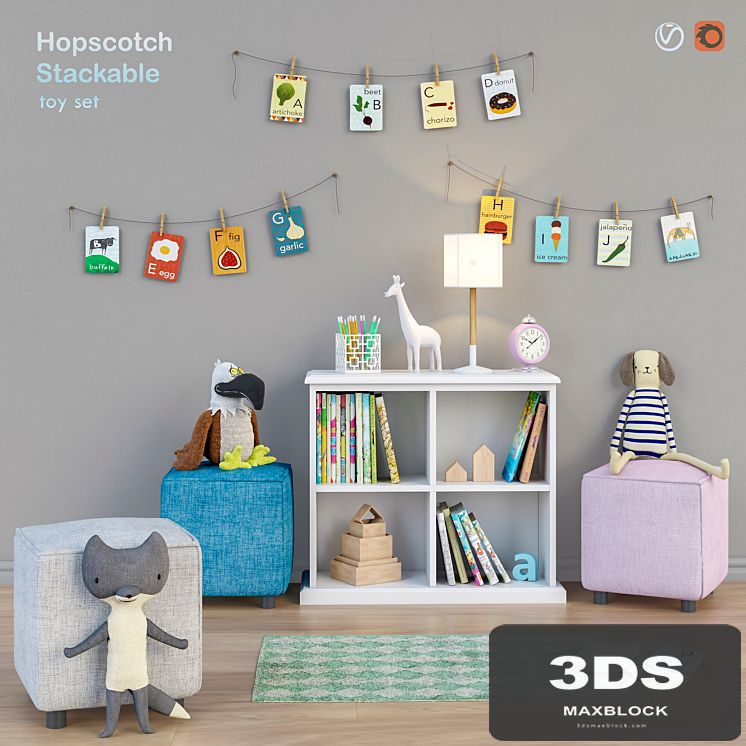 Toys and wardrobe Hopscotch set 16