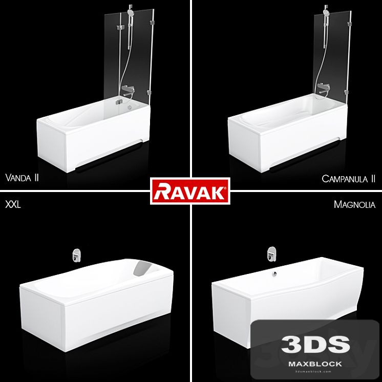 Set of baths Ravak set 06 (XXL, Magnolia, Campanula II, Vanda II)