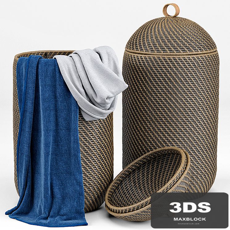 Arturo Global Bazaar Grey Rattan Weave Tall Basket