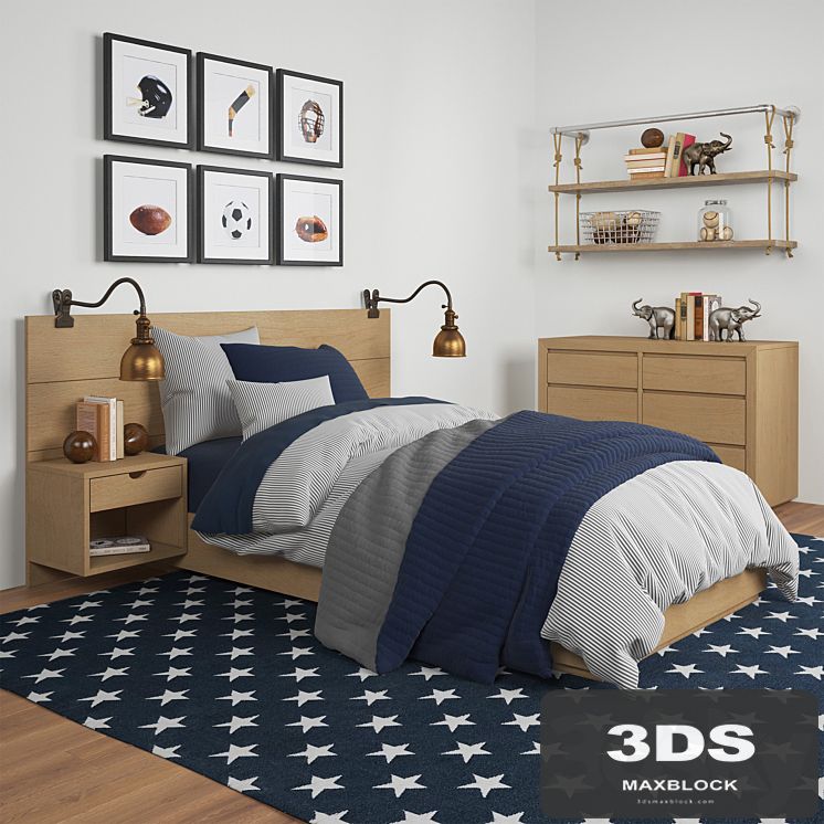 CALLUM FLOATING NIGHTSTAND PLATFORM BED, Restoration Hardware