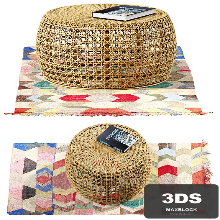 African ottoman and carpet