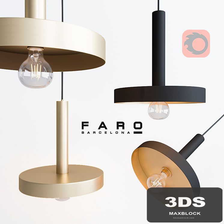WHIZZ Black and satin gold pendant lamp