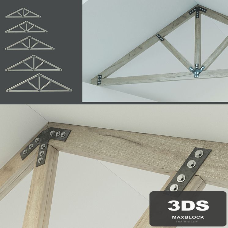 A set of wooden trusses. 6m, 8m, 10m, 12m, 14m