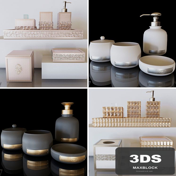 A set of bathroom accessories. Soap dish, collection
