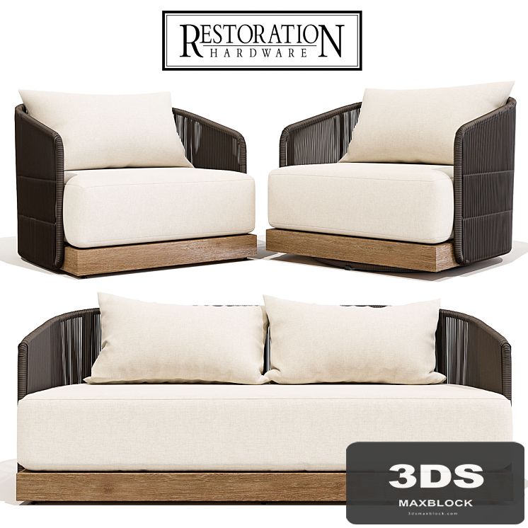 RH Havana Swivel and Lounge Chair with Sofa