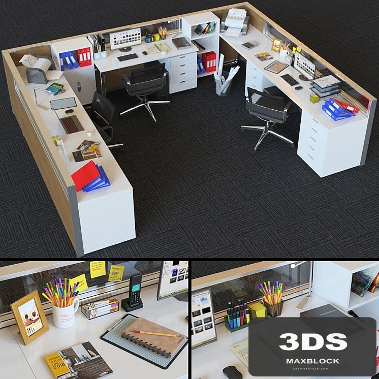 Office Cubicle With Modular Seperator Walls