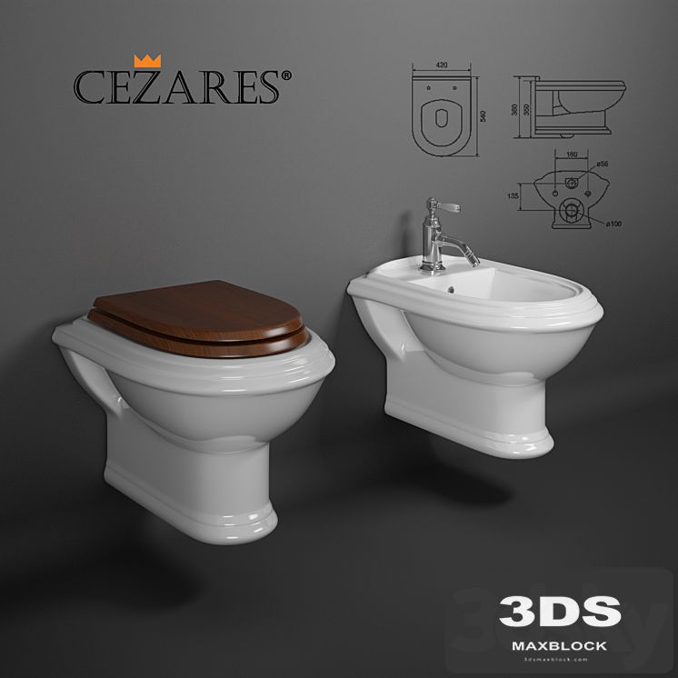 Suspended toilet, bidet, Cezares KING PALACE