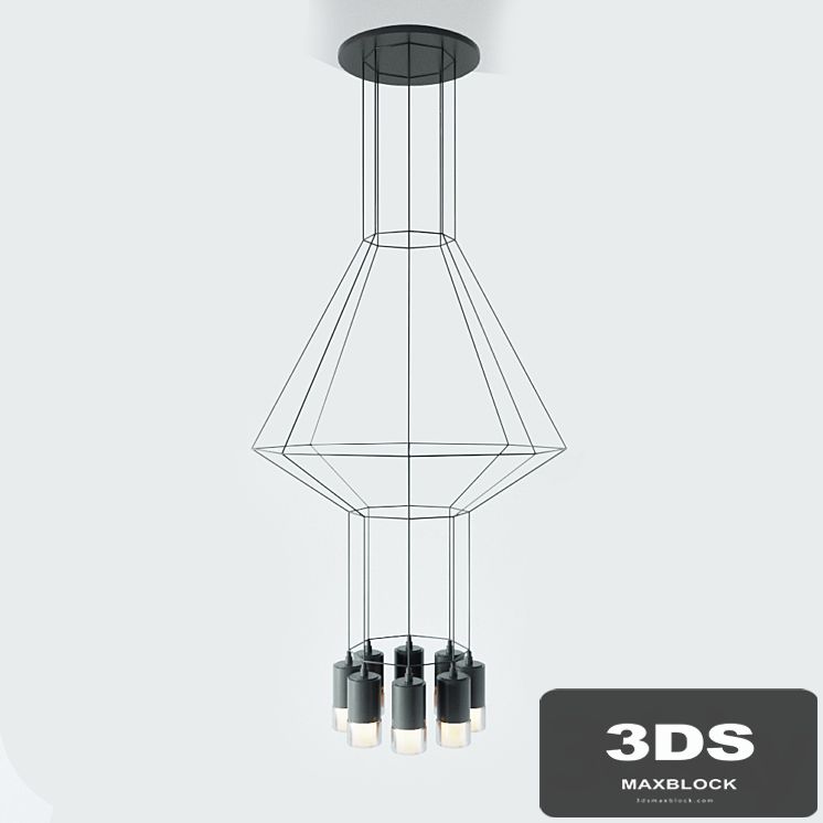 Suspended lamp wireflow freeform 0307 led suspension lamp