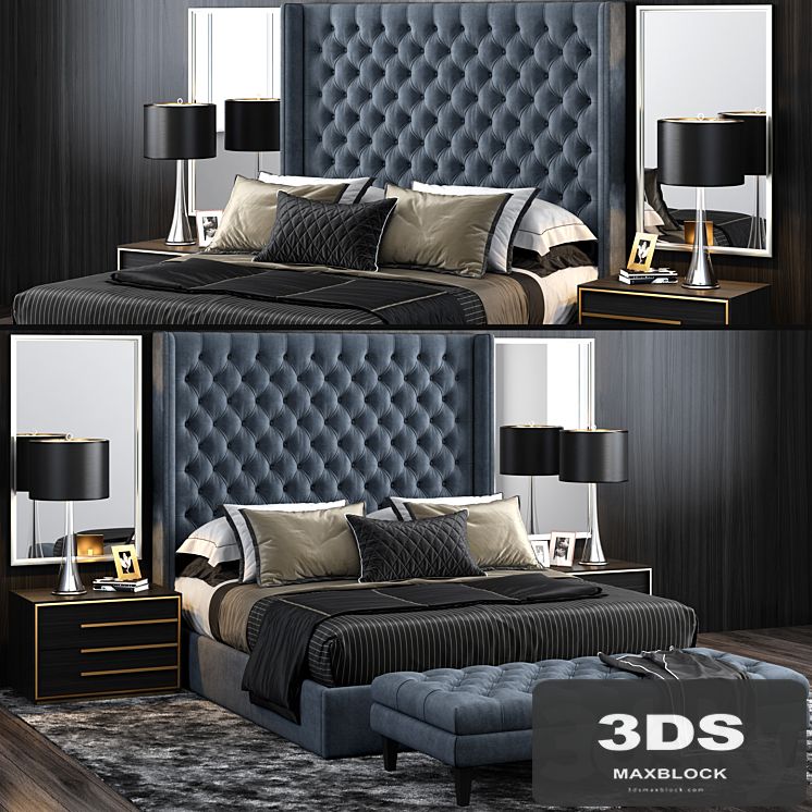 RH Adler Shelter Diamond Tufted Bed