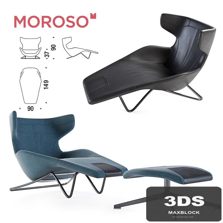 Couch Moroso, take a line for a walk, chaise longue