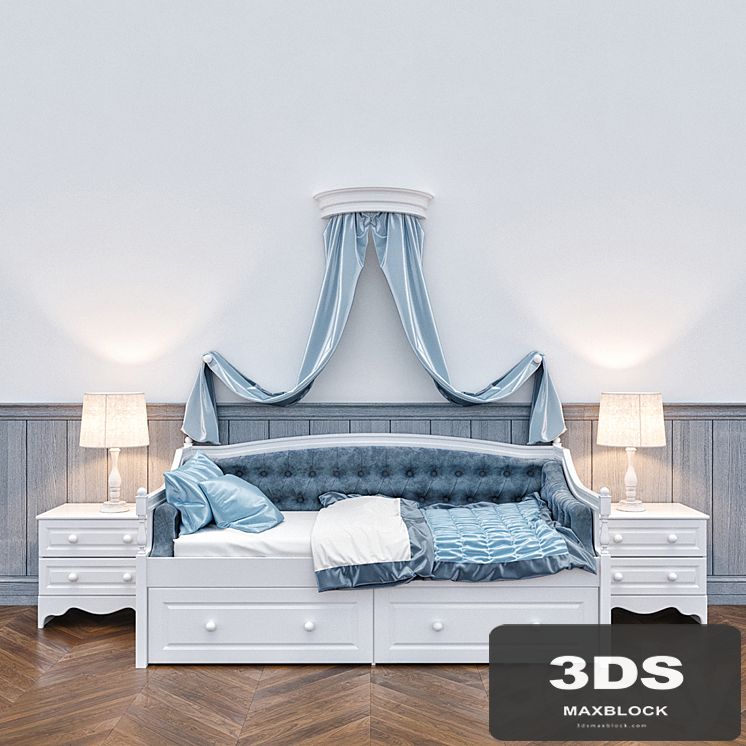 Children's bed with canopy