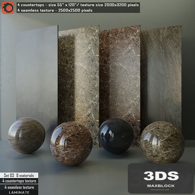 Laminate countertops & Seamless texture Set 03