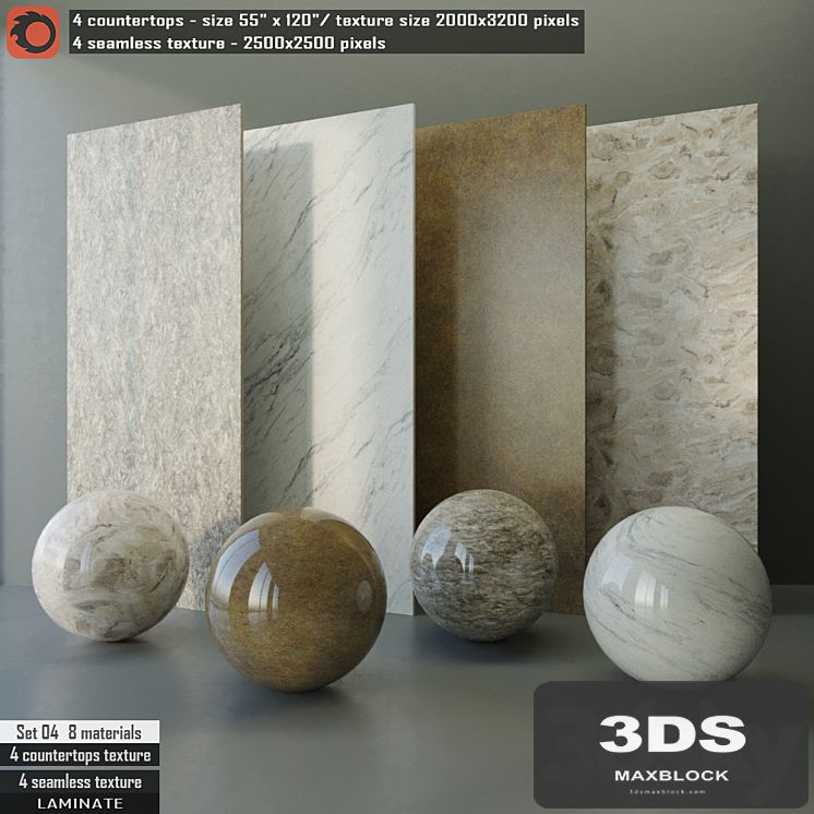 Laminate countertops & Seamless texture Set 04