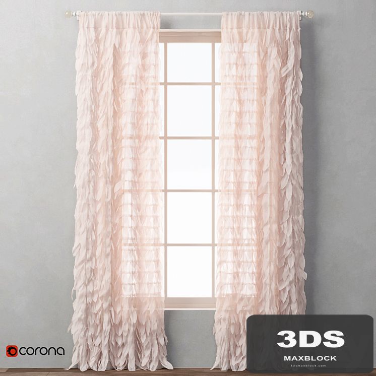 RH / CASCADING TULLE DRAPERY PANEL_1
