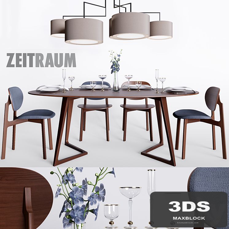 Zeitraum Twist Oval Table & Zenso chair & Noon 5 lamp