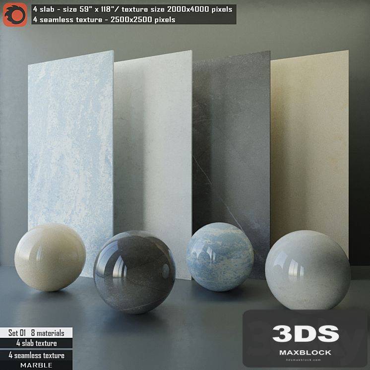 Marble slab & Seamless texture Set 01