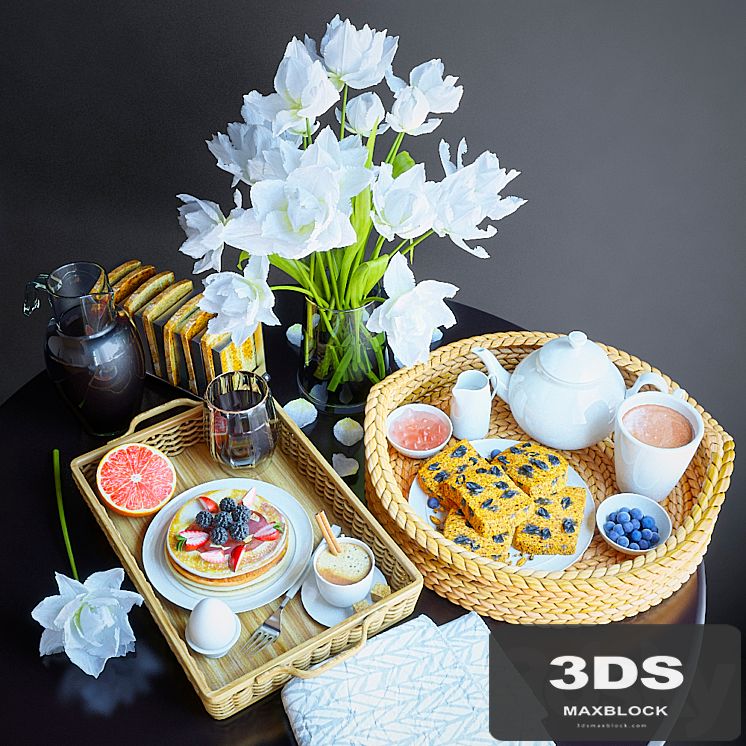 Trays with breakfast 2