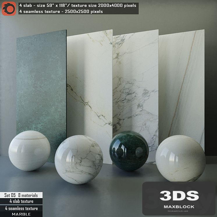 Marble slab & Seamless texture Set 05