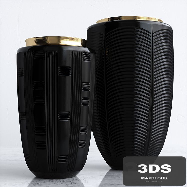 VISTA ALEGRE JET BLACK CASE WITH VASE