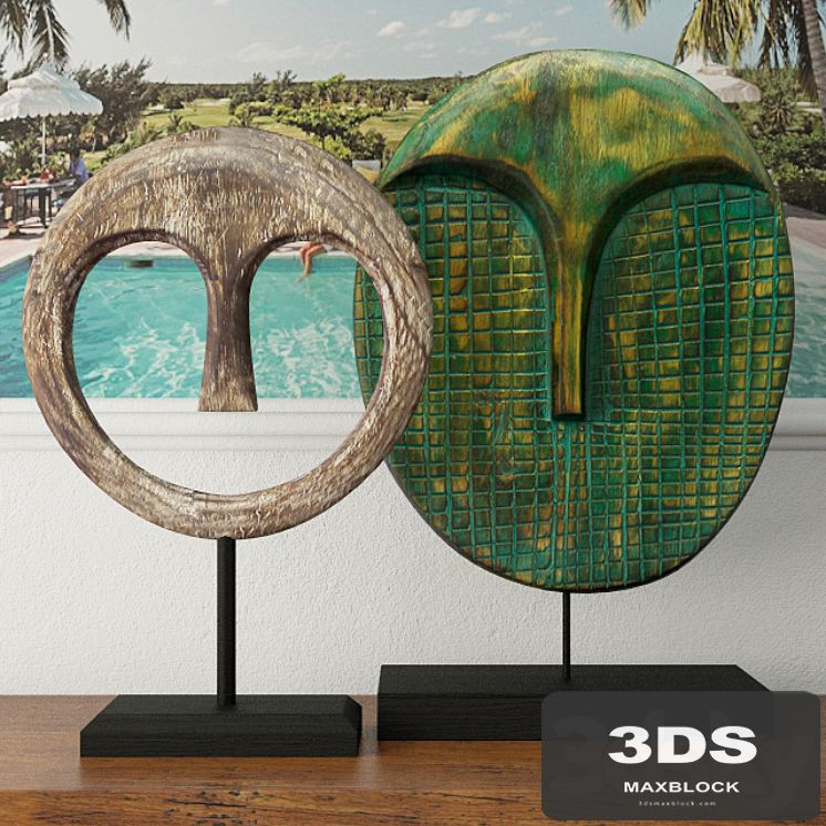 Albesia Wood Mask Decoration