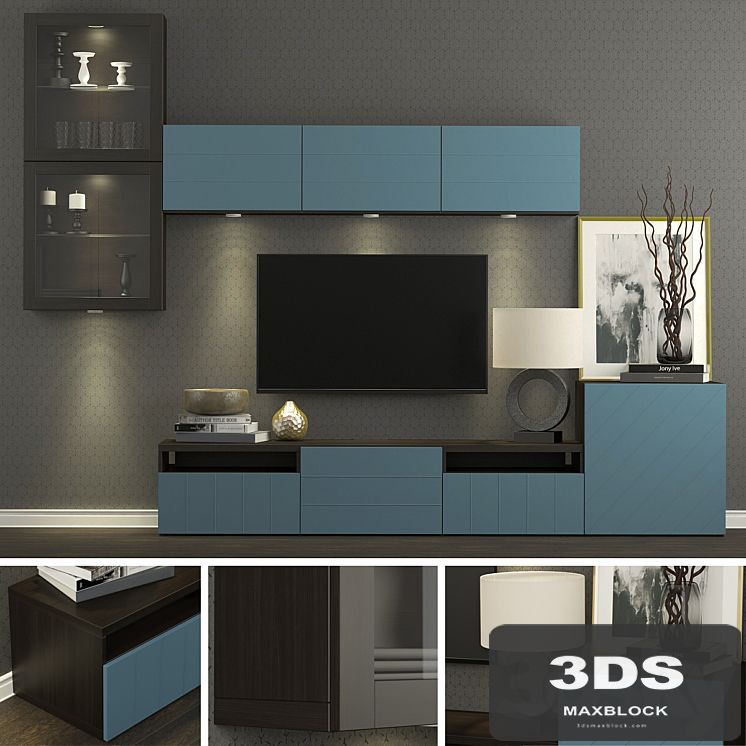 TV cabinet Ikea Besto / Besta Hallstavik (dark blue).