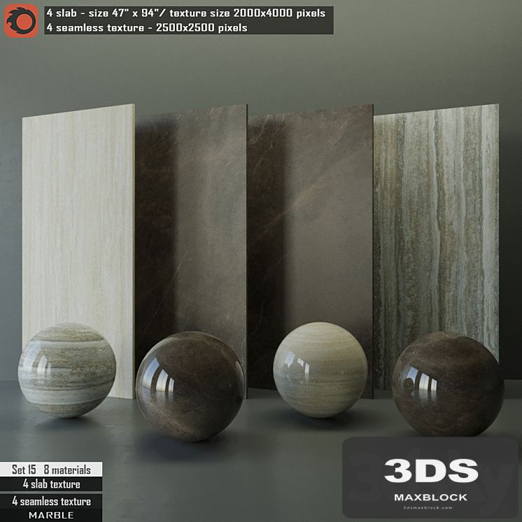 Marble slab & Seamless texture Set 15