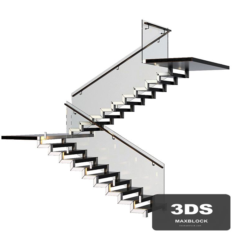 Stairs made of granite, metal and glass with illumination Astro 7481 Borgo 43