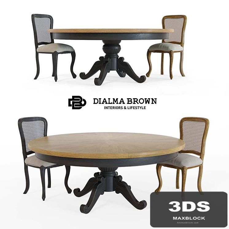 Dialma Brown table and chair