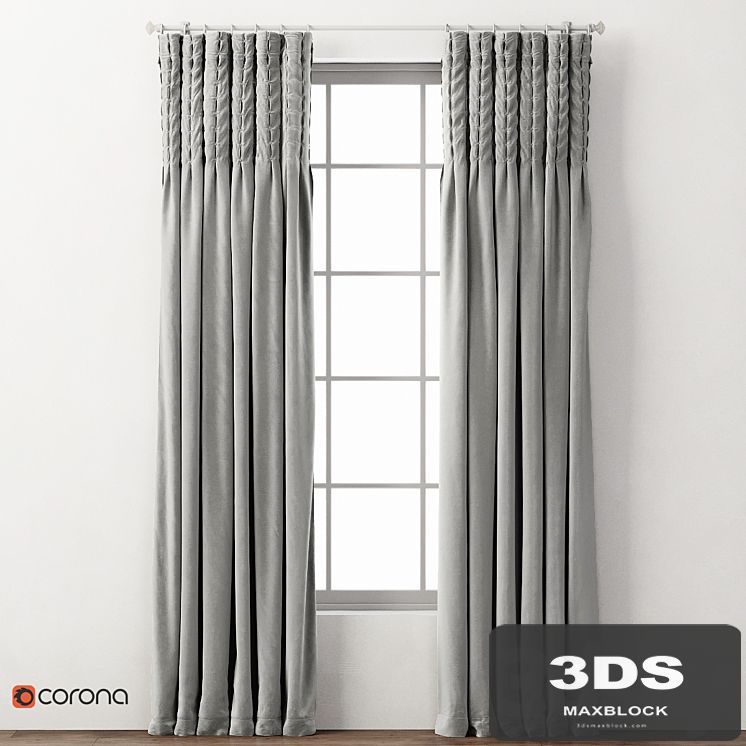 RH / BOX-TUFTED VELVET DRAPERY PANEL_1