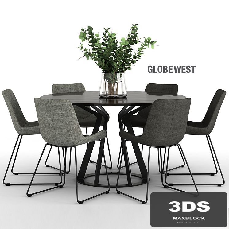 Giuliano Cappelletti Mitos Table and Cleo Sleigh Dining Chair
