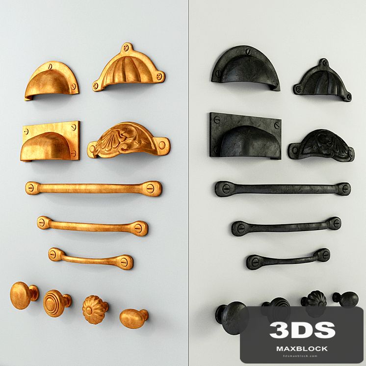 Vintage KITCHEN CUPBOARD CABINET DOOR HANDLES & KNOBS