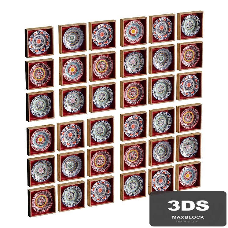 Set of oriental plates