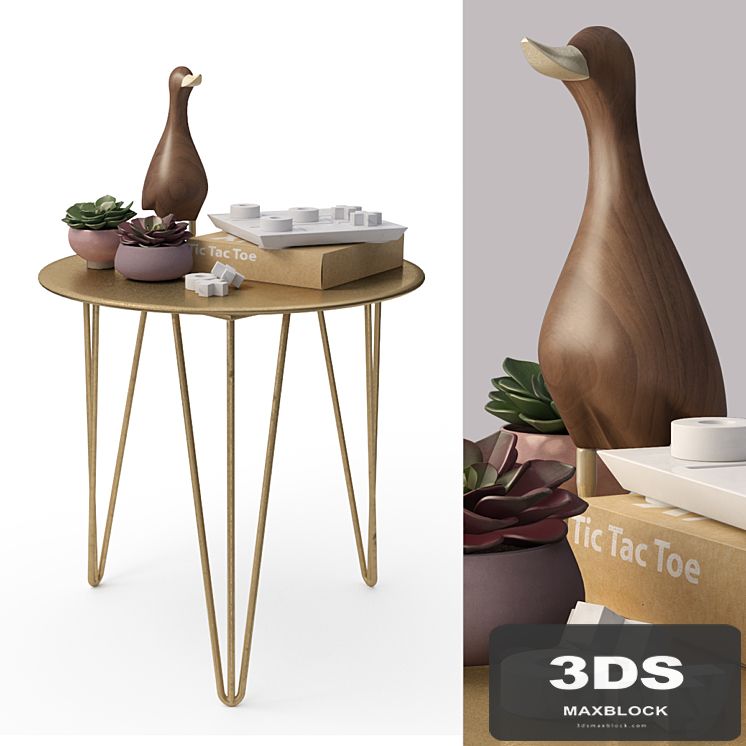 Brass Table and decor set