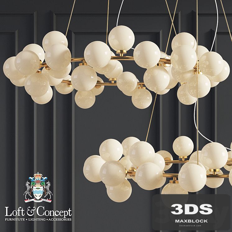 Chandelier Inflora 45 plafonds by Atelier Aret