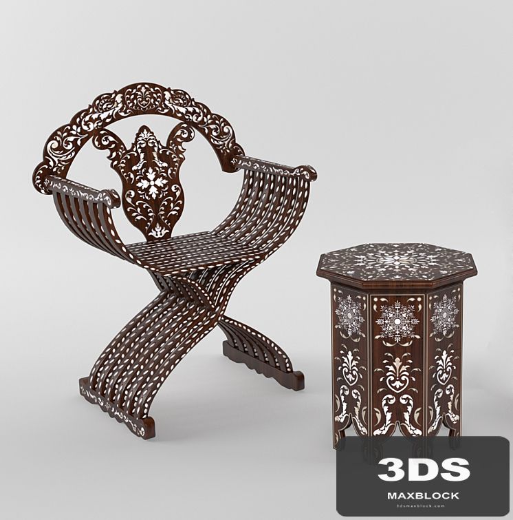 chair and coffee table, oriental, oriental