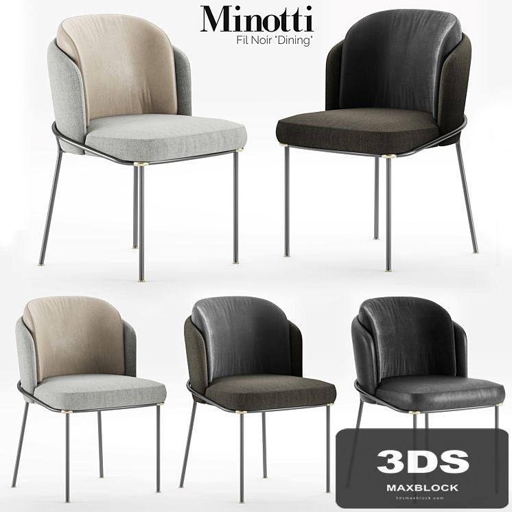 Minotti Fil Noir Dining Chair