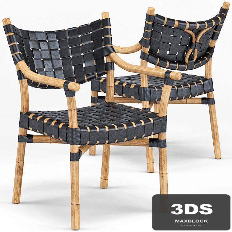 Canyon Leather And Rattan Chair