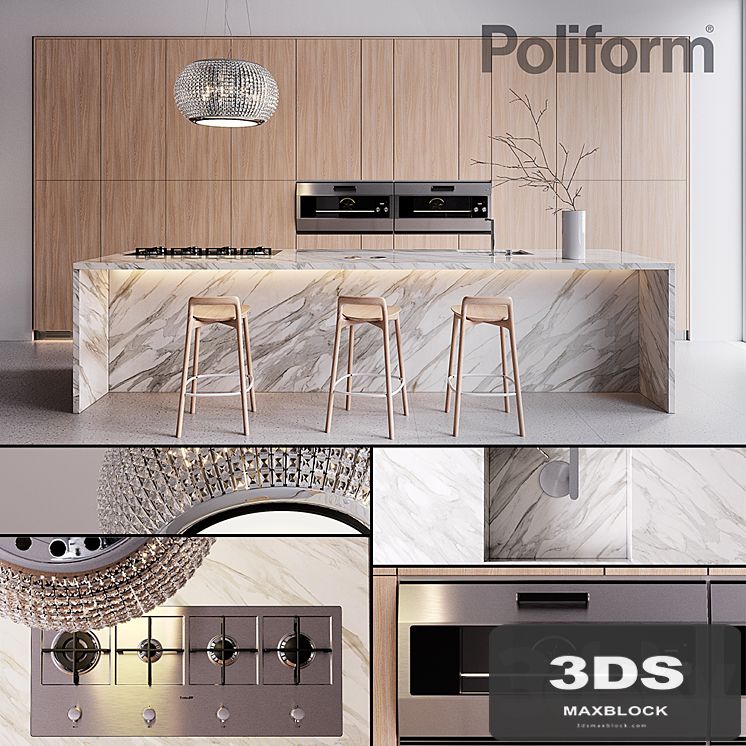 Kitchen Poliform Varenna Trail 2 (vray GGX, corona PBR)