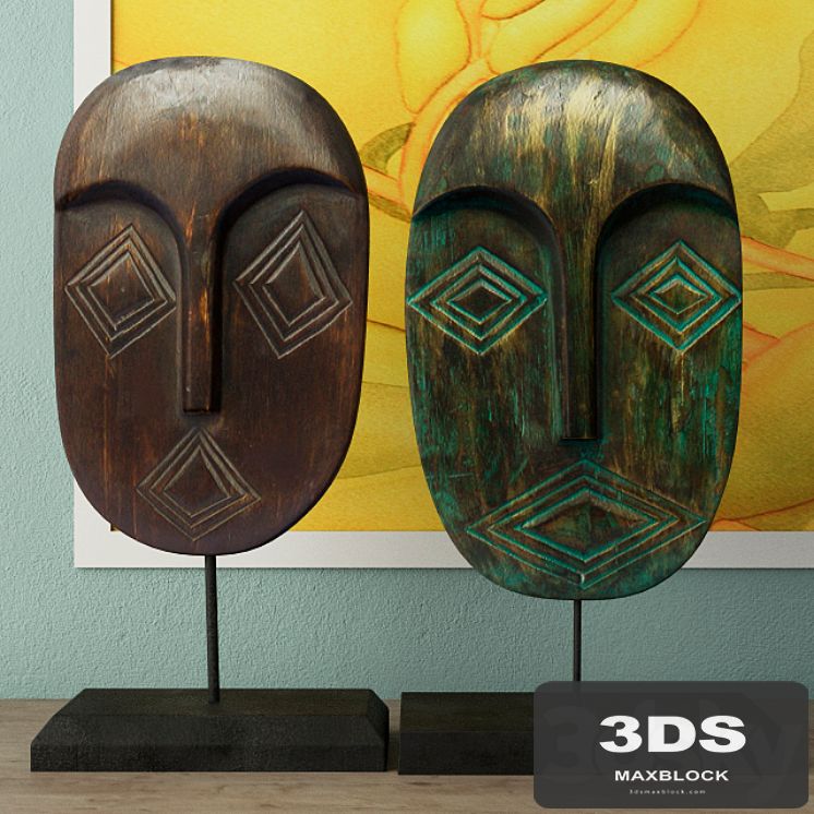 Albesia Wood Mask Decoration