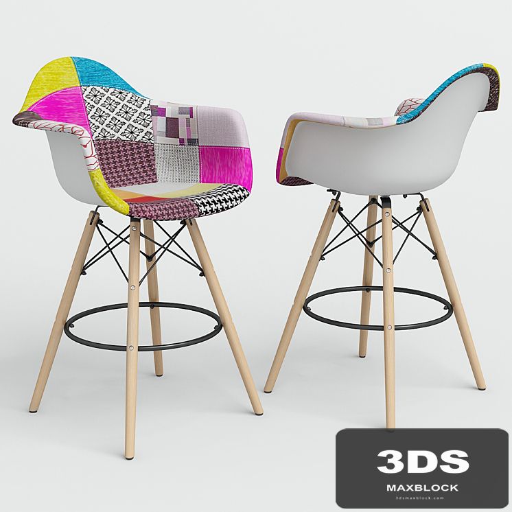 Chair Eames Style DAW Patchwork + plastic bar.