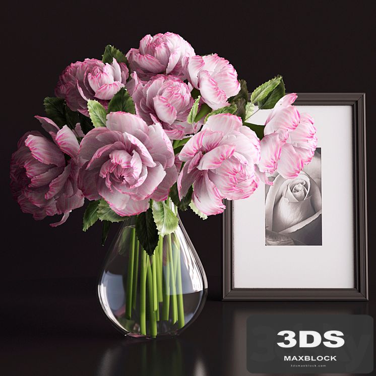 A bouquet of flowers in a vase
