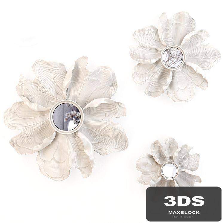 HP DECOR - Wall decor White Flower (mirror)