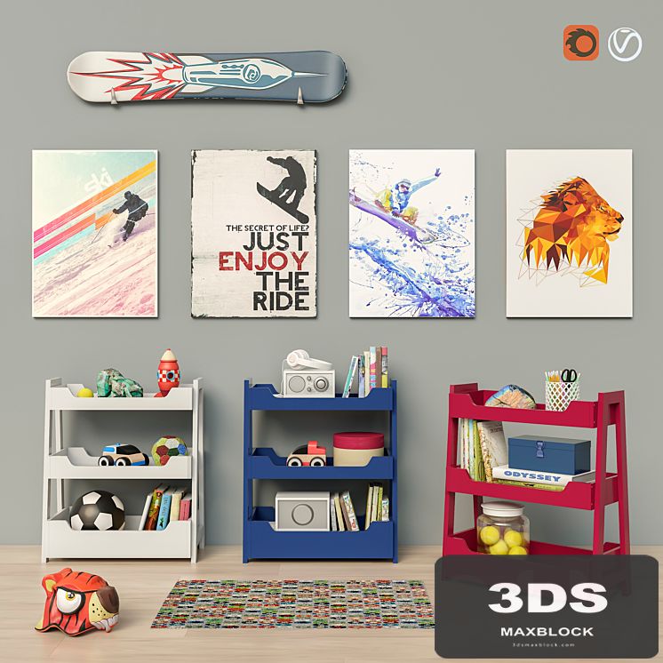 Toys and Small Bookcase (3 colors) set 18