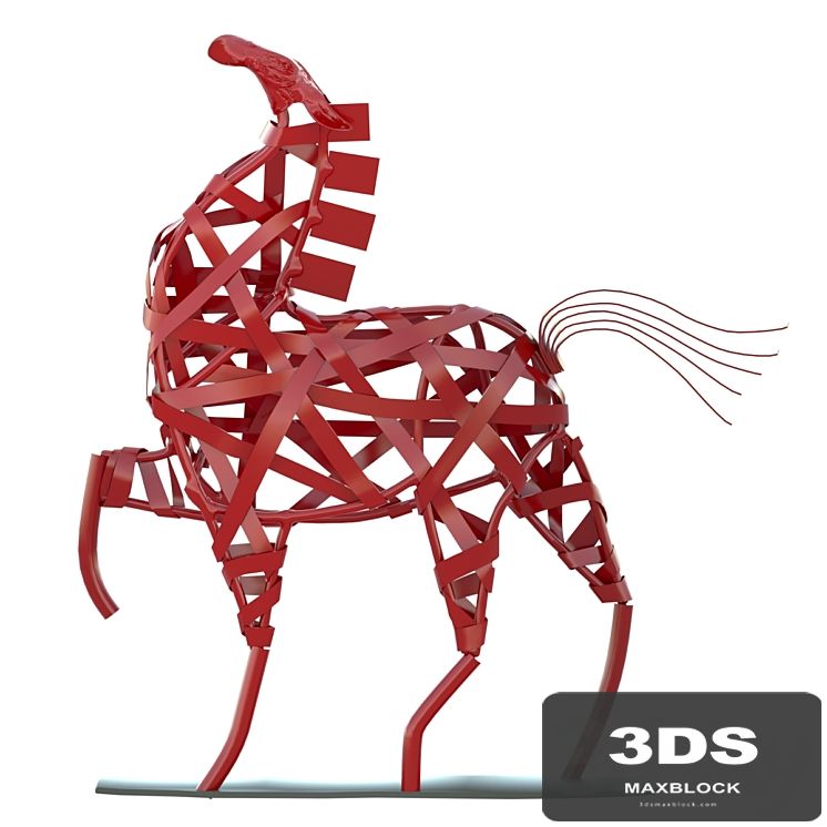 Red horse statuette