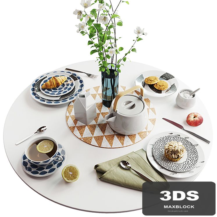 Set of dishes in Scandinavian style